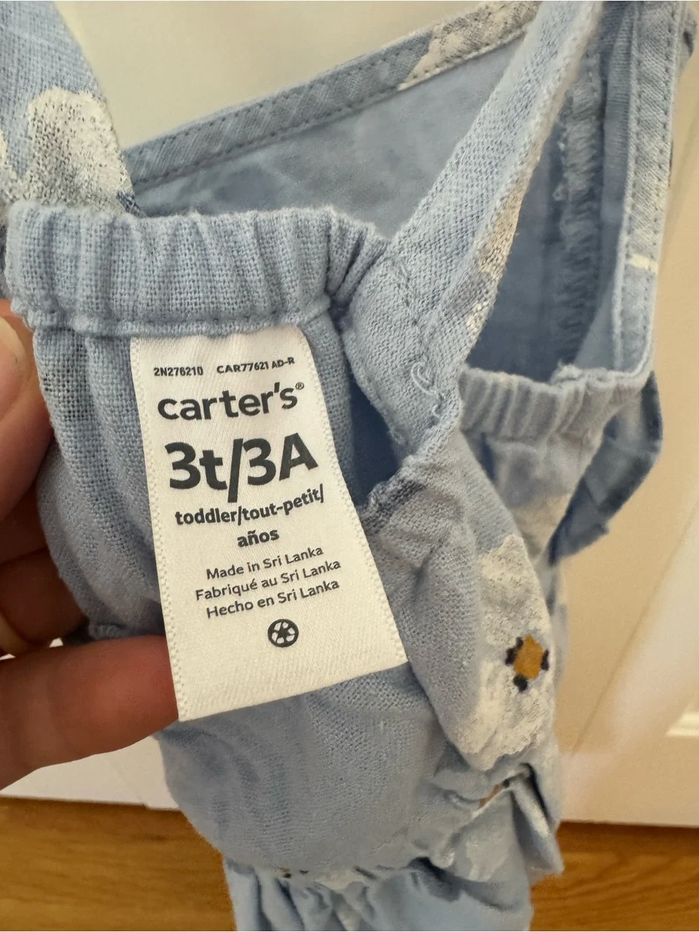 Carter's Light Blue Linen Blend Floral Summer Dress